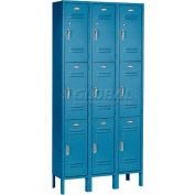 Global Industrial™ Paramount® Triple Tier 9 Door Locker, 12"Wx15"Dx24"H, Blue, Unassembled