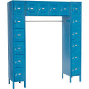 Global Industrial™ 16 Person Box Locker, 12"Wx18"Dx12"H, Blue, Unassembled