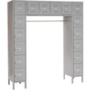 Global Industrial 16 Person Box Locker, 12"Wx18"Dx12"H, Gray, Unassembled