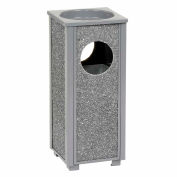 Global Industrial™ Stone Panel Trash Sand Urn, Gray, 2-1/2 Gallon, 10-1/4" Square x 24"H