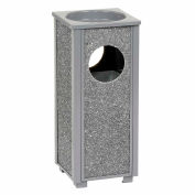 Global Industrial Stone Panel Trash Sand Urn, Gray, 2-1/2 Gallon, 10-1/4" Square x 24"H