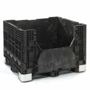Buckhorn BH4840342010000 Folding Bulk Shipping Container - 48"L x 40"W x 34"H, 2500 Lb. Cap. Black