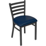 Vinyl Upholstered Restaurant Chair With Ladder Back - Blue - Pkg Qty 2