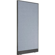 Interion® Non-Electric Office Partition Panel with Raceway, 36-1/4"W x 64"H, Blue
