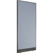 Interion® Non-Electric Office Partition Panel with Raceway, 36-1/4"W x 76"H, Blue