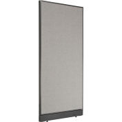 Interion® Non-Electric Office Partition Panel with Raceway, 36-1/4"W x 76"H, Gray
