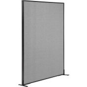 Interion&#174; Freestanding Office Partition Panel, 48-1/4&quot;W x 72&quot;H, Gray