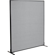 Interion® Freestanding Office Partition Panel, 60-1/4"W x 72"H, Gray