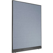 Interion® Non-Electric Office Partition Panel with Raceway, 60-1/4"W x 76"H, Blue