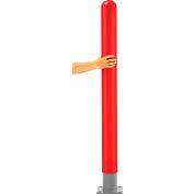 Global Industrial™ Smooth Bollard Post Sleeve 4" HDPE Dome Top, Red