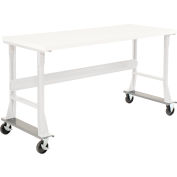Global Industrial&#153; Caster Base Set for C-Channel Open Leg 48 to 72&quot;W x 30 & 36&quot;D Workbench Gray