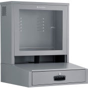 Global Industrial LCD Counter Top Security Computer Cabinet, Dark Gray