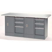 Global Industrial&#153; Workbench w/ Laminate Top, 6 Drawers & 2 Cabinets, 72&quot;W x 30&quot;D, Gray