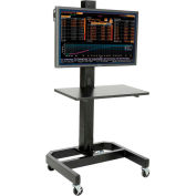 Global Industrial&#8482; LCD/Plasma Mobile Cart with Power Outlet - Black