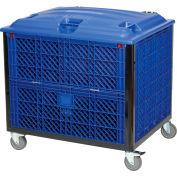 Global Industrial Easy Assembly Solid Wall Container-Drop Gate/Lid/Casters 39-1/4x31-1/2x34 OH