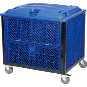 Global Industrial™ Easy Assembly Solid Wall Container-Drop Gate/Lid/Casters 39-1/4x31-1/2x34 OH