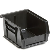 Global Industrial Plastic Stack & Hang Bin, 4-1/8"W x 5-3/8"D x 3"H, Black - Pkg Qty 24