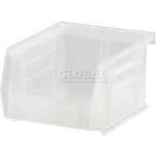 Global Industrial Plastic Stack & Hang Bin, 4-1/8"W x 5-3/8"D x 3"H, Clear - Pkg Qty 24