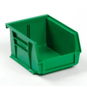 Global Industrial Plastic Stack & Hang Bin, 4-1/8"W x 5-3/8"D x 3"H, Green - Pkg Qty 24