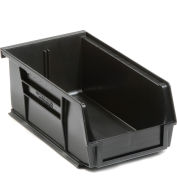 Global Industrial Plastic Stack & Hang Bin, 4-1/8"W x 7-3/8"D x 3"H, Black - Pkg Qty 24