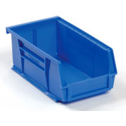 Global Industrial Plastic Stack & Hang Bin, 4-1/8"W x 7-3/8"D x 3"H, Blue - Pkg Qty 24