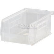 Global Industrial Plastic Stack & Hang Bin, 4-1/8"W x 7-3/8"D x 3"H, Clear - Pkg Qty 24