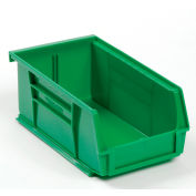 Global Industrial™ Plastic Stack & Hang Bin, 4-1/8"W x 7-3/8"D x 3"H, Green - Pkg Qty 24