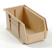 Global Industrial Plastic Stack & Hang Bin, 5-1/2"W x 10-7/8"D x 5"H, Beige - Pkg Qty 12
