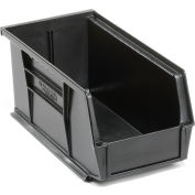 Global Industrial Plastic Stack & Hang Bin, 5-1/2"W x 10-7/8"D x 5"H, Black - Pkg Qty 12