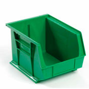 Global Industrial™ Plastic Stack & Hang Bin, 8-1/4"W x 10-3/4"D x 7"H, Green - Pkg Qty 6