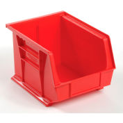 Global Industrial Plastic Stack & Hang Bin, 8-1/4"W x 10-3/4"D x 7"H, Red - Pkg Qty 6