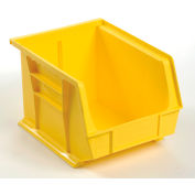 Global Industrial Plastic Stack & Hang Bin, 8-1/4"W x 10-3/4"D x 7"H, Yellow - Pkg Qty 6