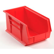Global Industrial™ Plastic Stack & Hang Bin, 8-1/4"W x 14-3/4"D x 7"H, Red - Pkg Qty 12
