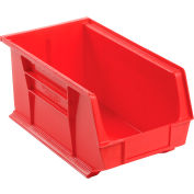 Global Industrial Plastic Stack & Hang Bin, 8-1/4"W x 14-3/4"D x 7"H, Red - Pkg Qty 12