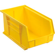 Global Industrial Plastic Stack and Hang Parts Storage Bin 8-1/4 x 14-3/4 x 7, Yellow - Pkg Qty 12