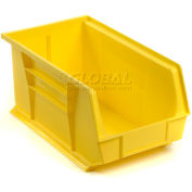 Global Industrial™ Plastic Stack & Hang Bin, 8-1/4"W x 14-3/4"D x 7"H, Yellow - Pkg Qty 12