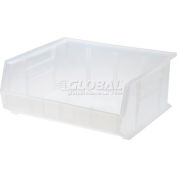 Global Industrial Plastic Stack & Hang Bin, 16-1/2"W x 14-3/4"D x 7"H, Clear - Pkg Qty 6