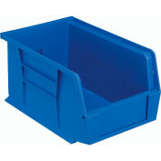 Global Industrial Plastic Stack & Hang Bin, 6"W x 9-1/4"D x 5"H, Blue - Pkg Qty 12