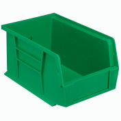 Plastic Stack & Hang Bin, 6"W x 9-1/4"D x 5"H, Green - Pkg Qty 12