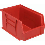 Plastic Stack & Hang Bin, 6"W x 9-1/4"D x 5"H, Red - Pkg Qty 12