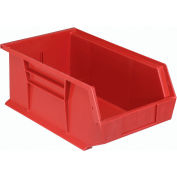 Plastic Stack & Hang Bin, 8-1/4"W x 13-5/8"D x 6"H, Red - Pkg Qty 12