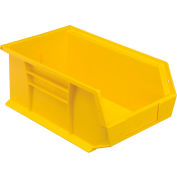 Global Industrial Plastic Stack & Hang Bin, 8-1/4"W x 13-5/8"D x 6"H, Yellow - Pkg Qty 12