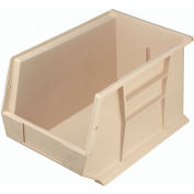 Plastic Stack & Hang Bin, 8-1/4"W x 13-5/8"D x 8"H, Ivory - Pkg Qty 12