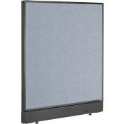 Interion® Non-Electric Office Partition Panel with Raceway, 36-1/4"W x 46"H, Blue