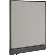 Interion® Non-Electric Office Partition Panel with Raceway, 36-1/4"W x 46"H, Gray