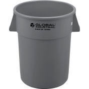 Global Industrial Plastic Trash Can, 32 Gallon, Gray