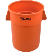 Global Industrial Plastic Trash Container, Garbage Can - 55 Gallon Orange