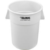 Global Industrial Plastic Trash Container, Garbage Can - 55 Gallon White