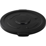 Global Industrial Plastic Trash Container, Garbage Can Lid - 55 Gallon Black