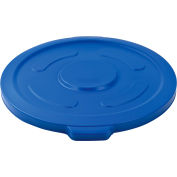 Global Industrial Plastic Trash Container, Garbage Can Lid - 55 Gallon Blue